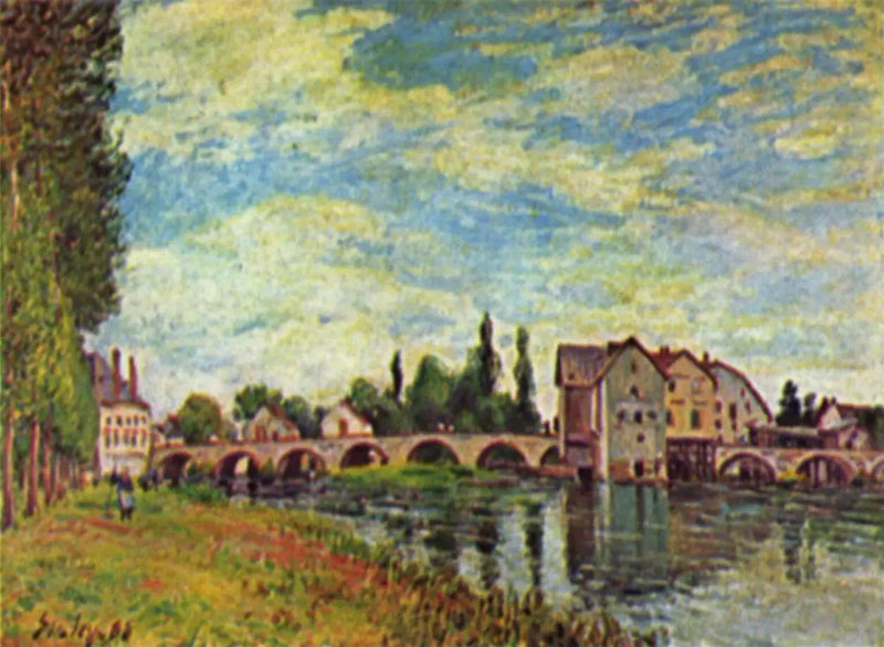 Ponte e Moinho de Moret no Verão - Alfred Sisley