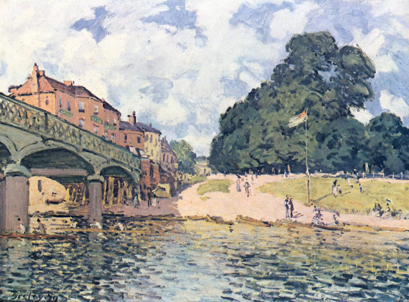 A ponte de Hampton Court - Alfred Sisley