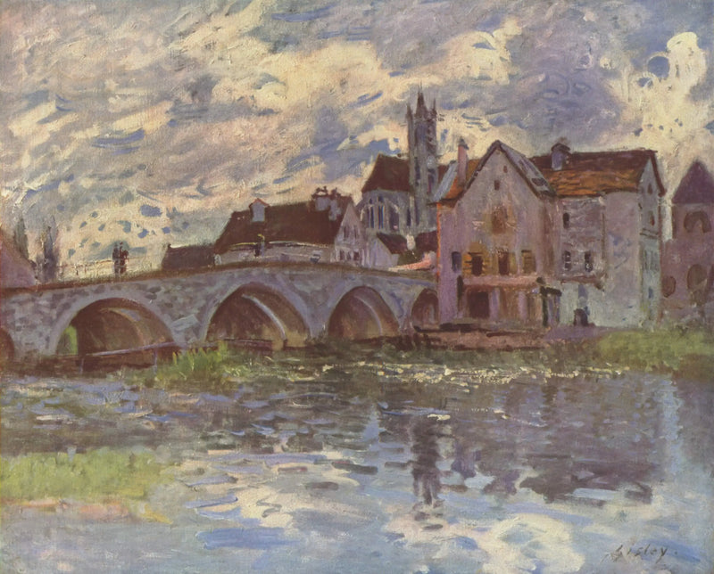 Ponte de Moret, efeito de tempestade - Alfred Sisley
