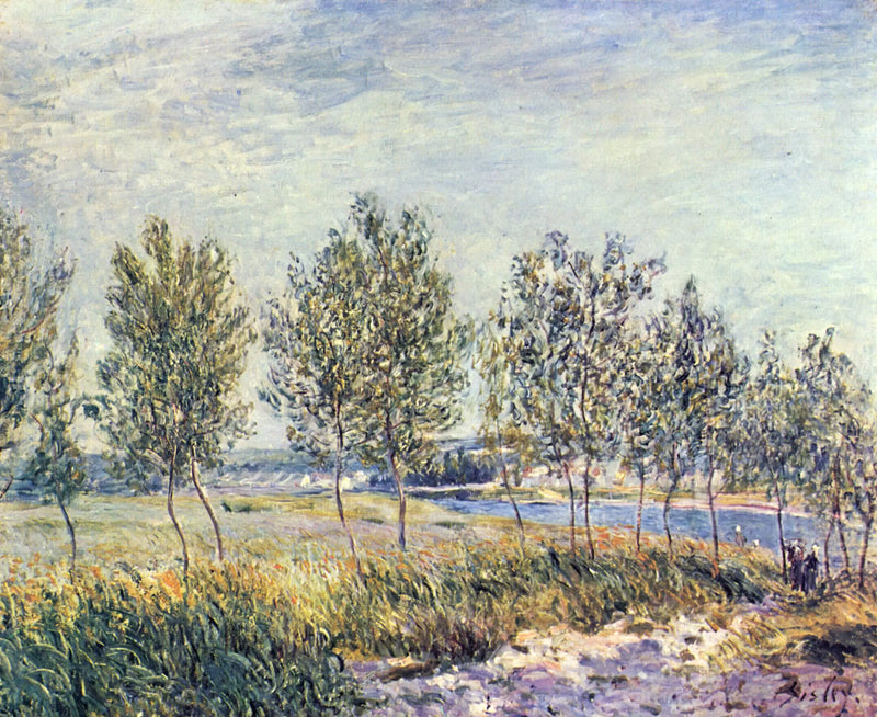 Populares à Beira de um Rio - Alfred Sisley