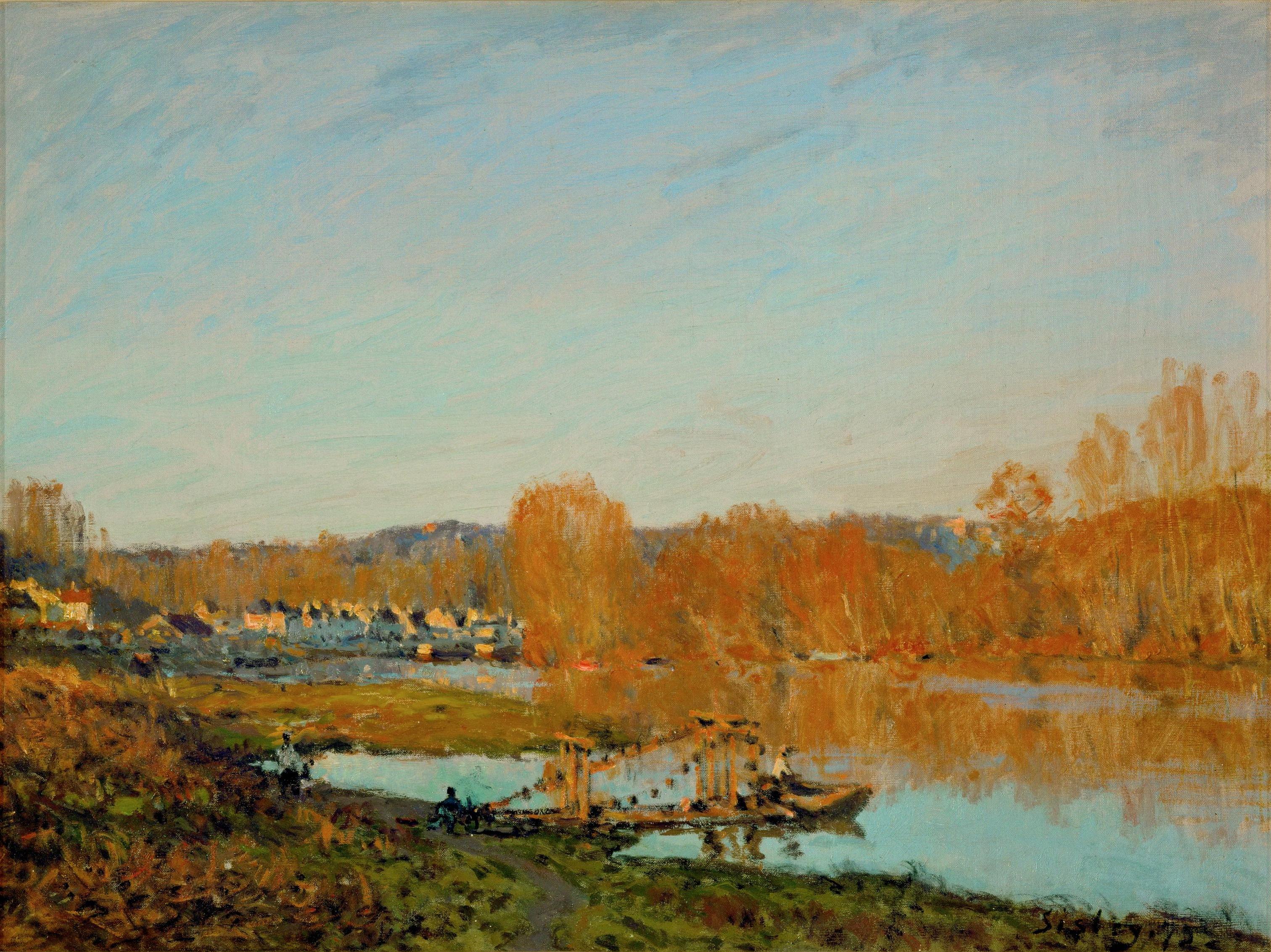 Reproduction du tableau « L'Automne - Bord de la Seine près de Bougival - Alfred Sisley » par Alpha Reproduction en peinture à l’huile