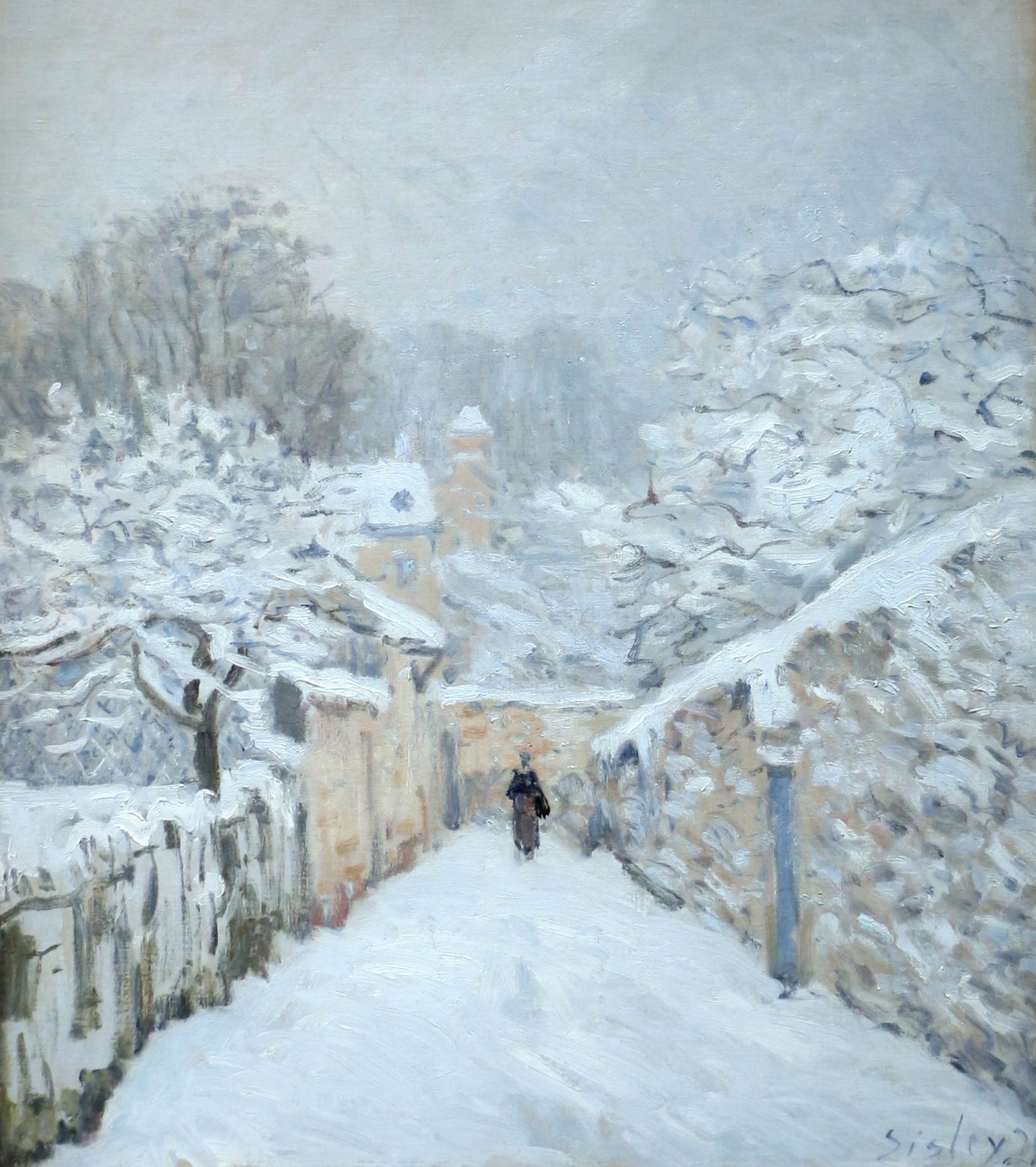 Reproduction du tableau « La Neige à Louveciennes - Alfred Sisley » par Alpha Reproduction en peinture à l’huile