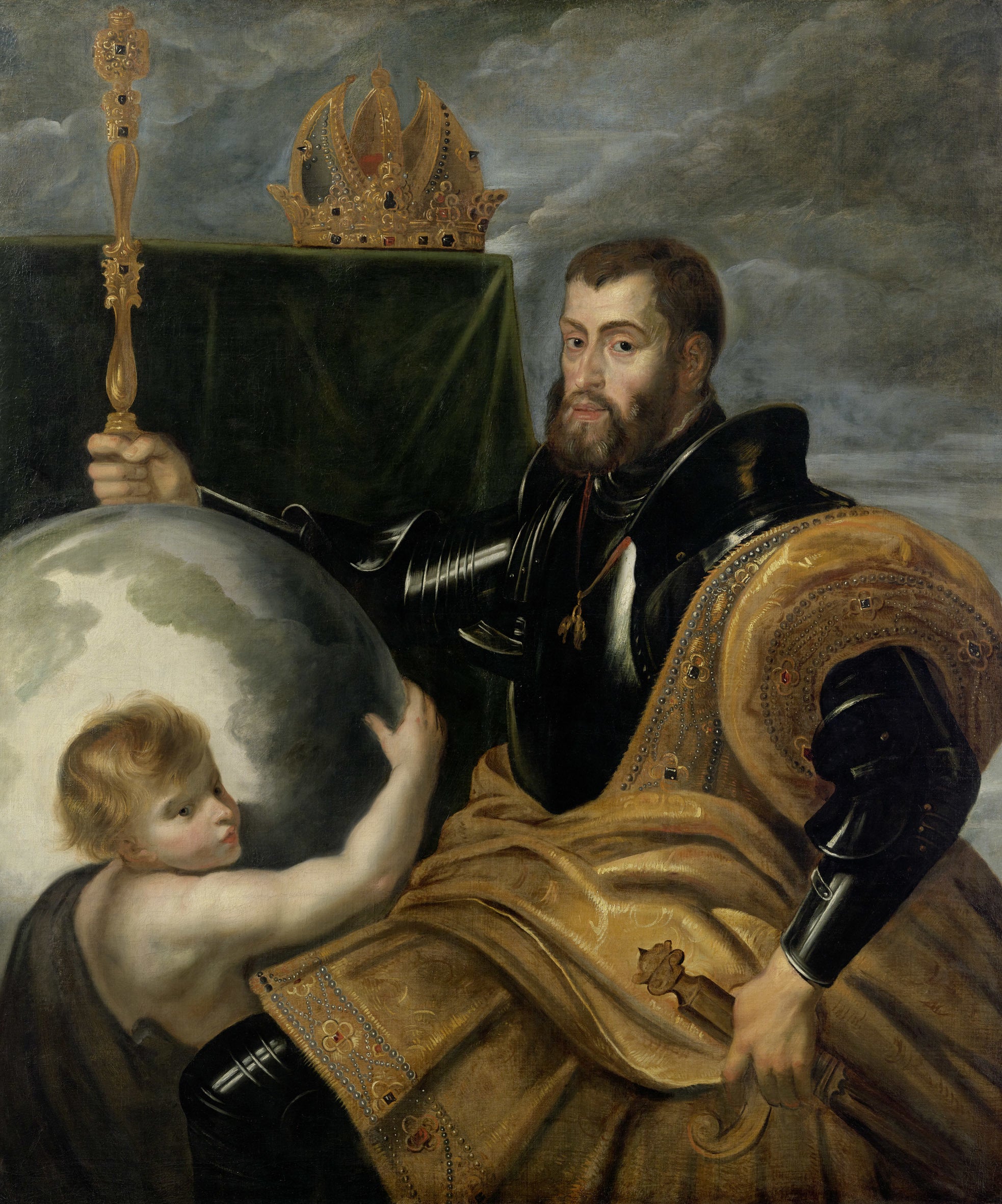 Alegoria sobre o imperador Carlos como soberano de vastos reinos - Peter Paul Rubens