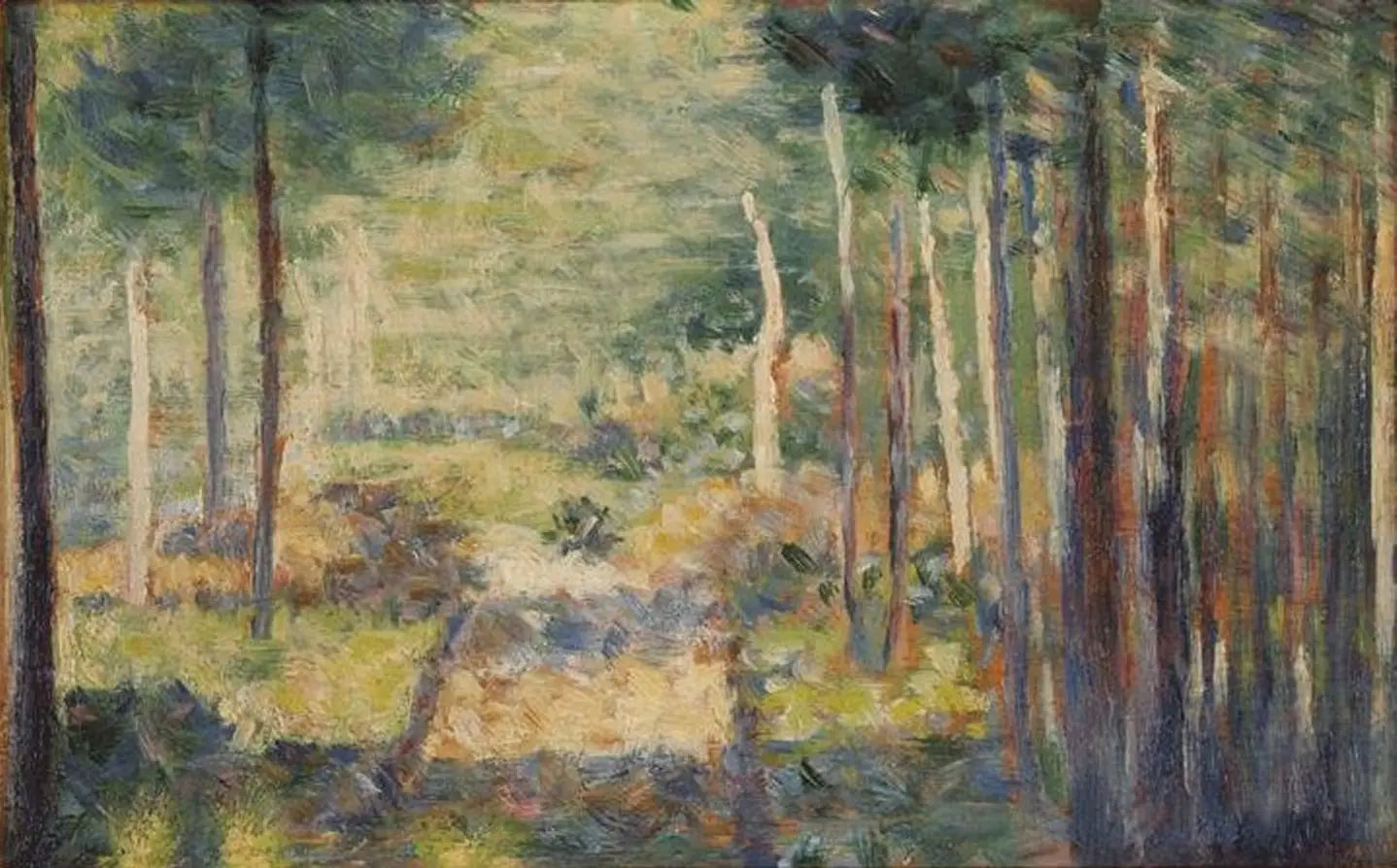 Reproduction du tableau « Allée en forêt, Barbizon - Georges Seurat » par Alpha Reproduction en peinture à l’huile