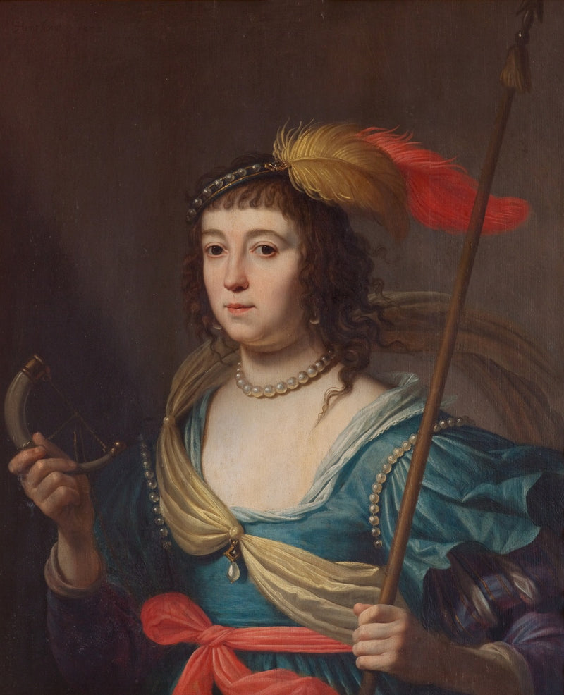 Amália von Solms no papel de Diana - Gerrit van Honthorst