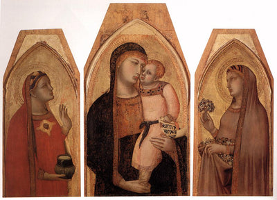 La Vierge à l’Enfant avec Marie-Madeleine et sainte Dorothée - Ambrogio Lorenzetti - Alpha Reproduction