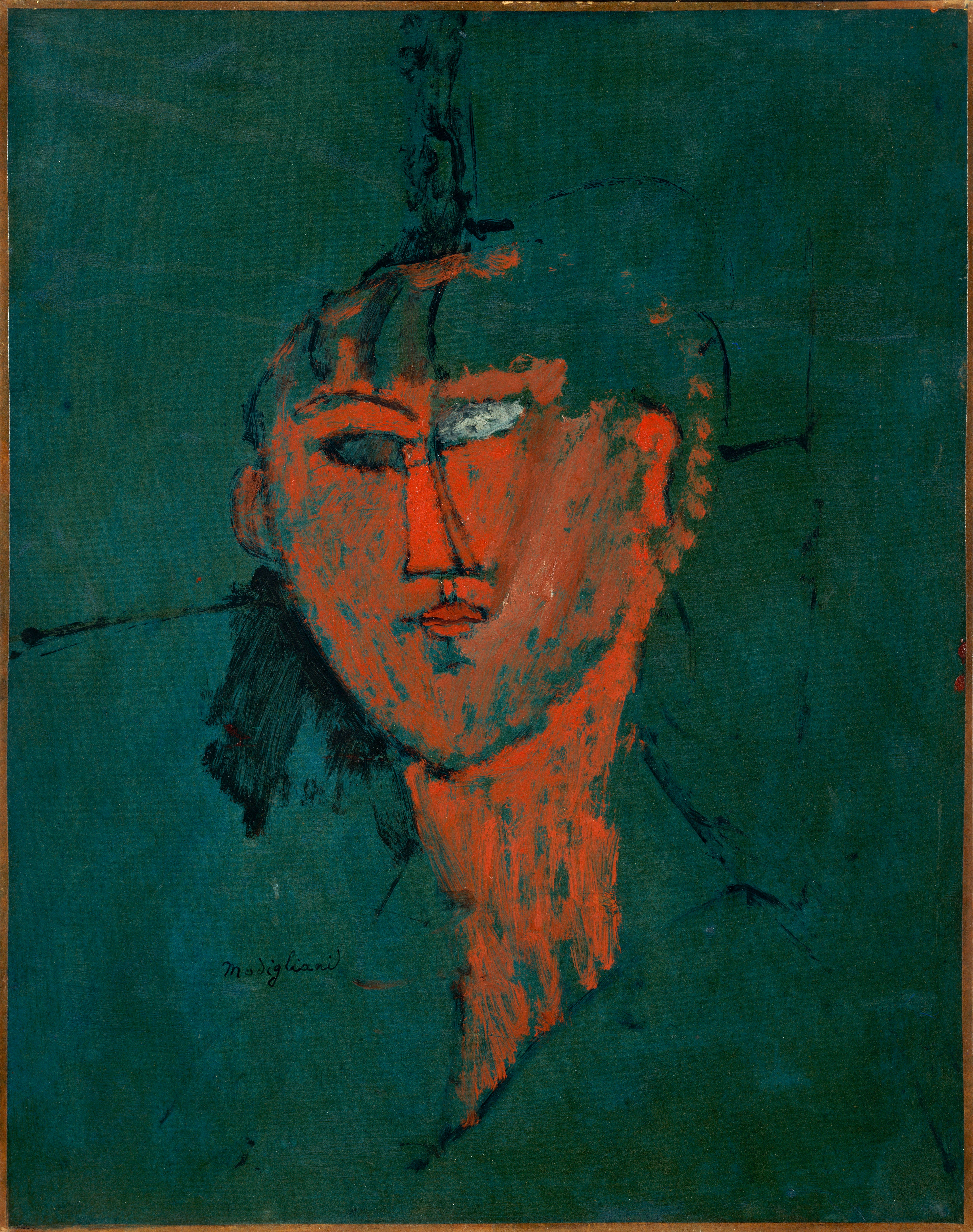 Reproduction du tableau « Tête rouge - Amedeo Modigliani » par Alpha Reproduction en peinture à l’huile