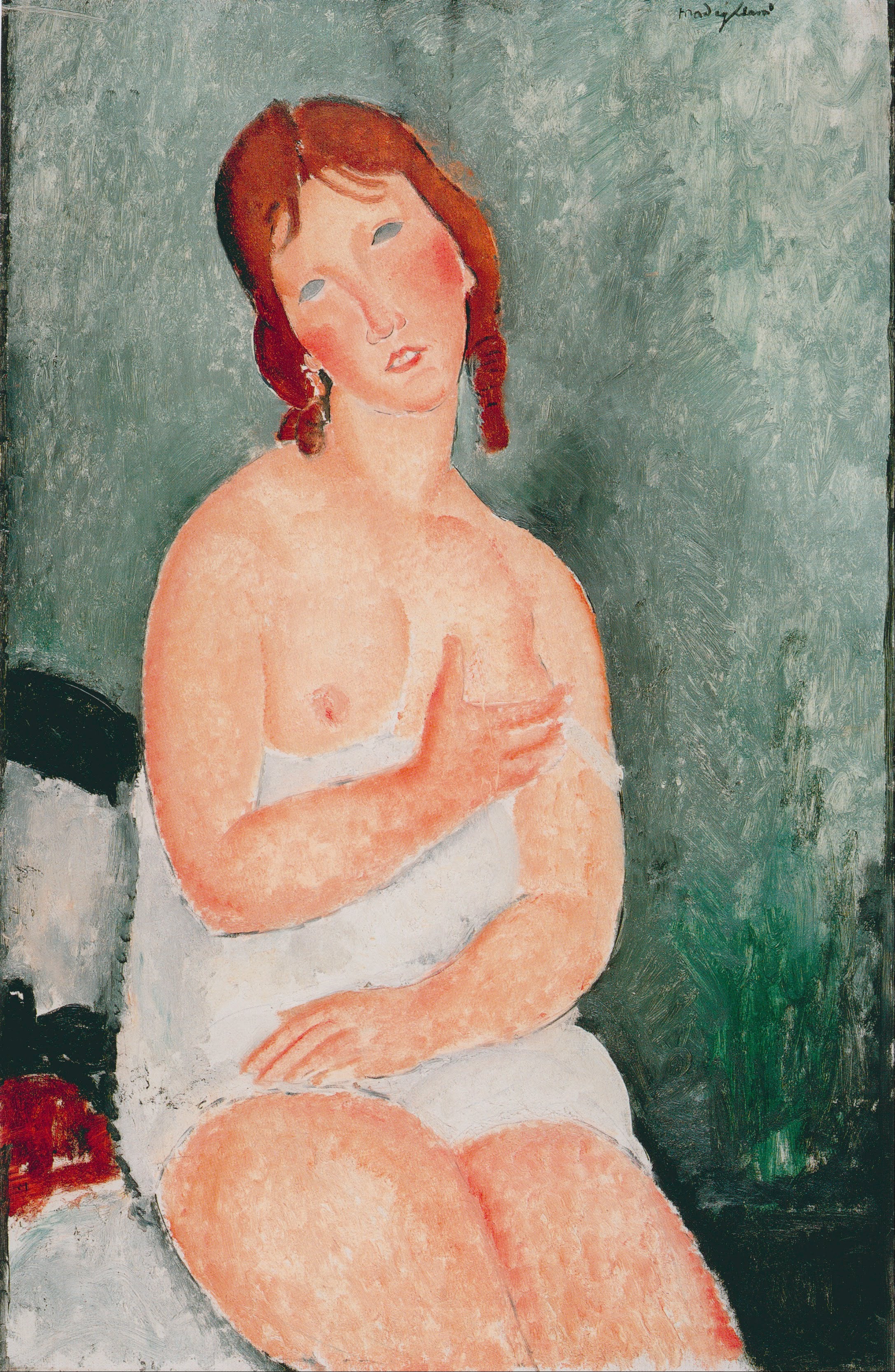 Reproduction du tableau « Jeune femme en chemise - Amedeo Modigliani » par Alpha Reproduction en peinture à l’huile