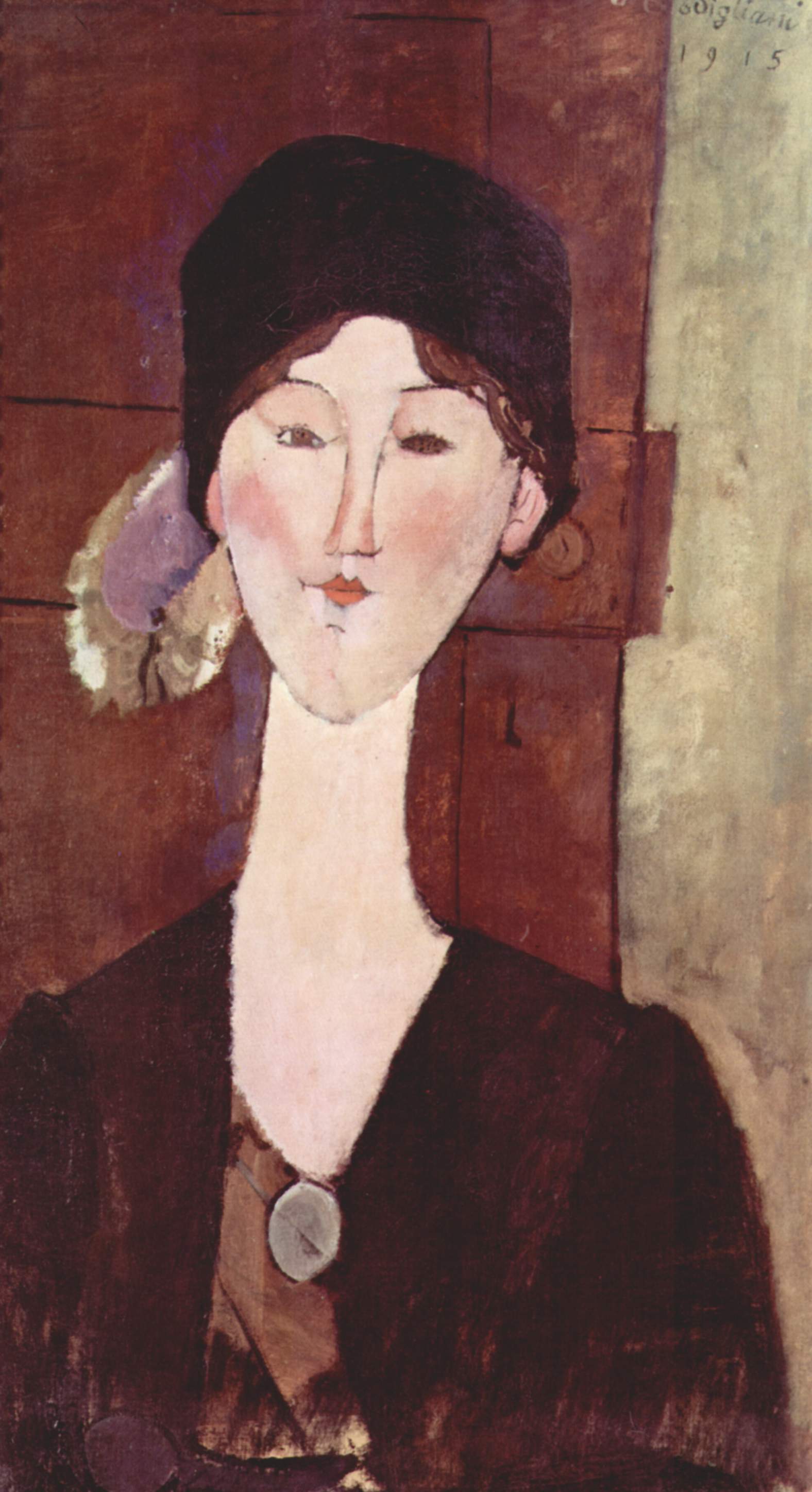 Reproduction du tableau « Beatrice Hastings devant une porte - Amedeo Modigliani » par Alpha Reproduction en peinture à l’huile