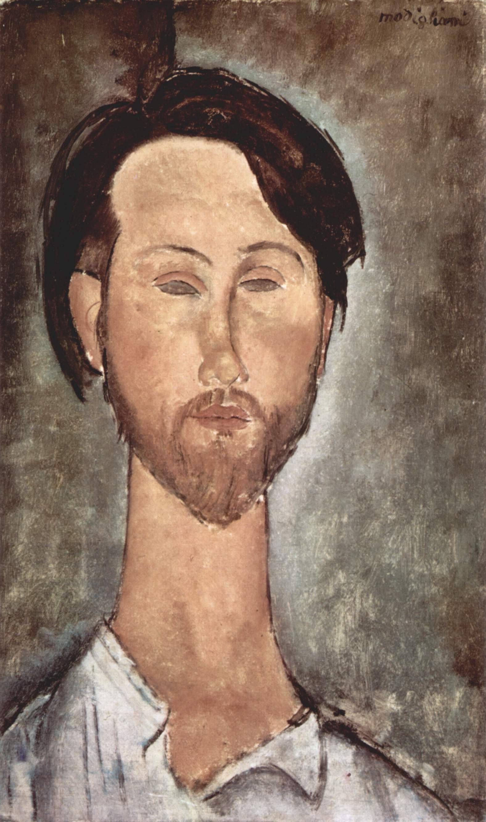 Reproduction du tableau « Portrait de Léopold Zborowski - Amedeo Modigliani » par Alpha Reproduction en peinture à l’huile