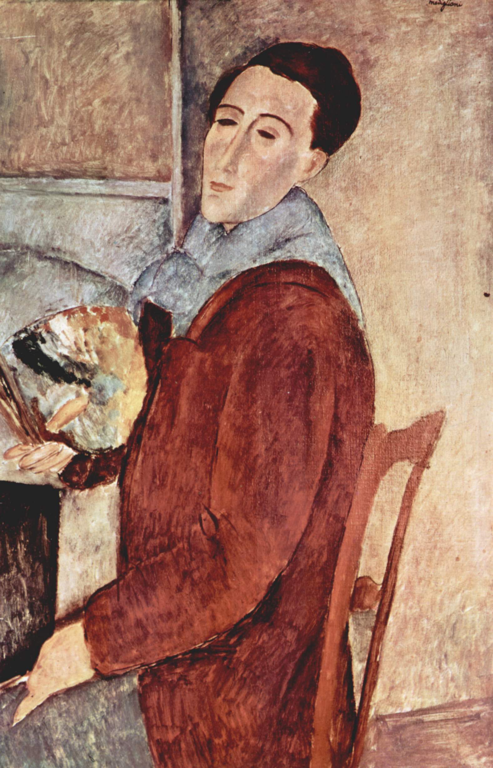 Reproduction du tableau « Autoportrait - Amedeo Modigliani » par Alpha Reproduction en peinture à l’huile