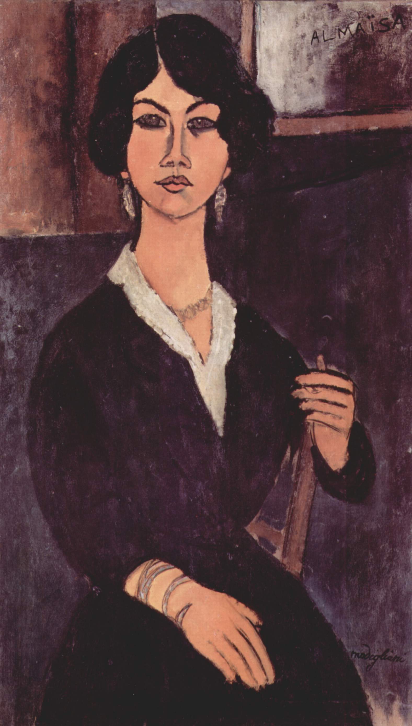 Reproduction du tableau « Almaiisa assise - Amedeo Modigliani » par Alpha Reproduction en peinture à l’huile