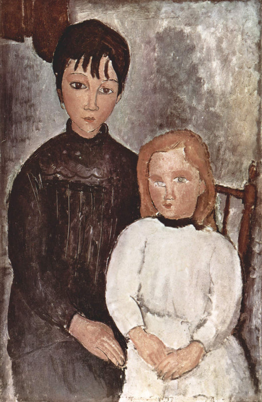 Reproduction du tableau « Deux Filles - Amedeo Modigliani » par Alpha Reproduction en peinture à l’huile