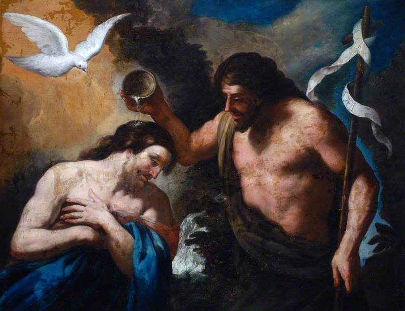 Le baptême du Christ - Andrea Sacchi