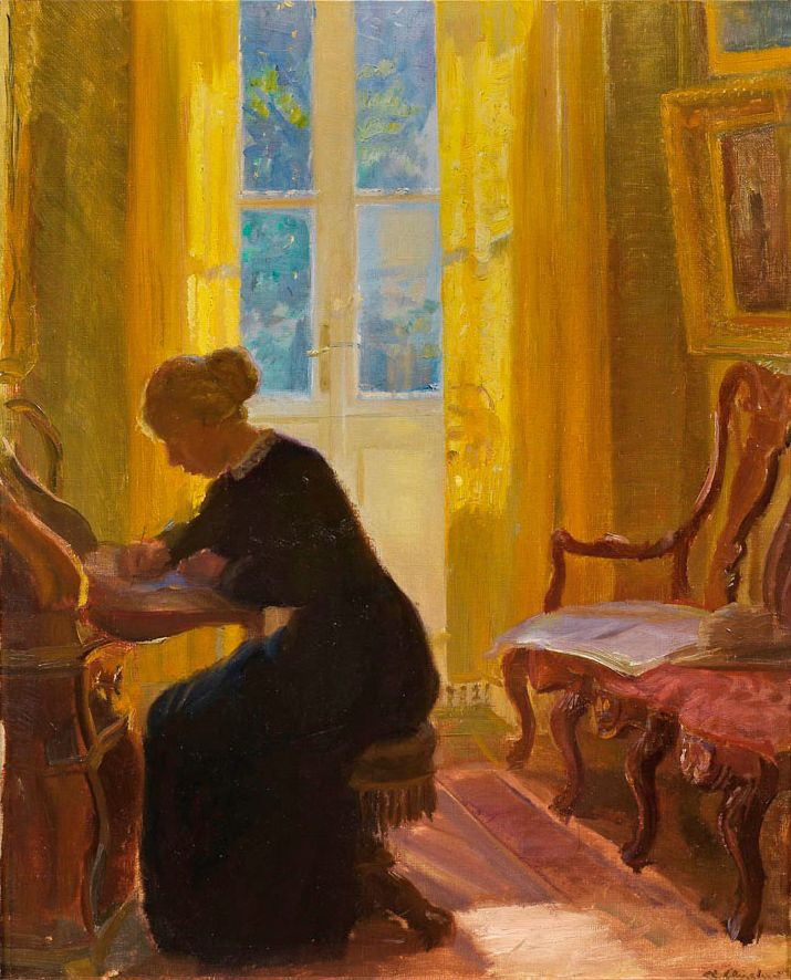 Helga Ancher está escrevendo. - Anna Ancher