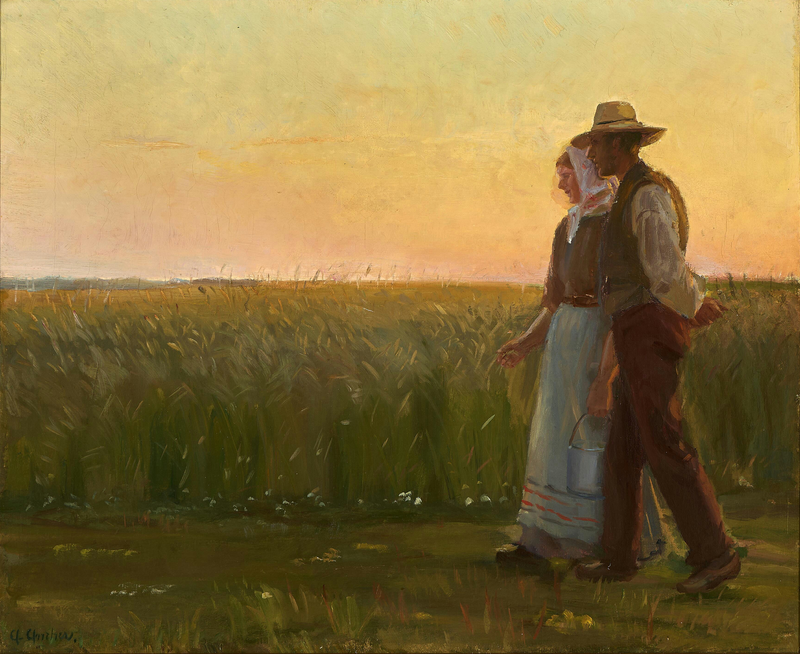 Um menino e uma menina. - Anna Ancher