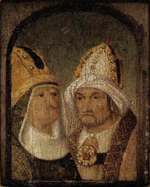 Duas figuras mitradas - Hieronymus Bosch