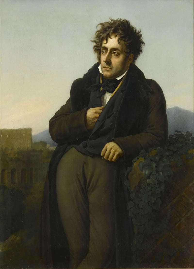 Retrato de Chateaubriand meditando sobre as ruínas de Roma - Anne-Louis Girodet