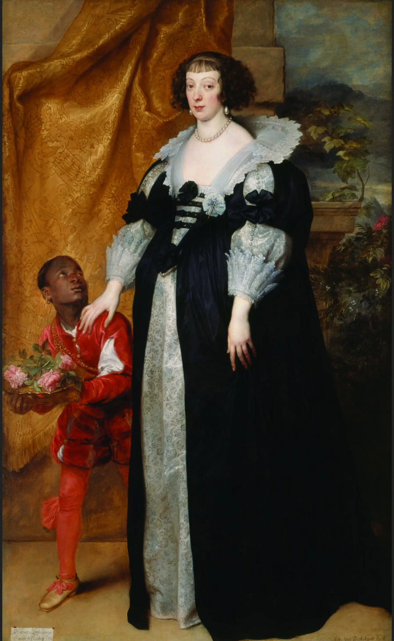 A princesa Henriette de Lorraine (1611-1660), acompanhada por um pajem - Antoine van Dyck
