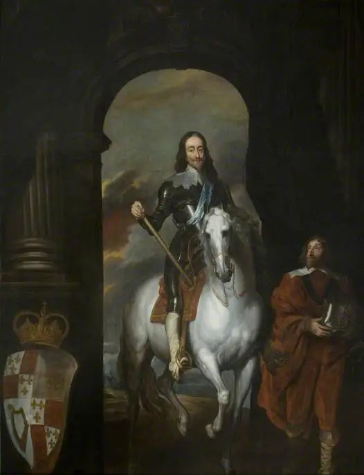 Carlos I (1600-1649), em um cavalo branco - Antoine van Dyck