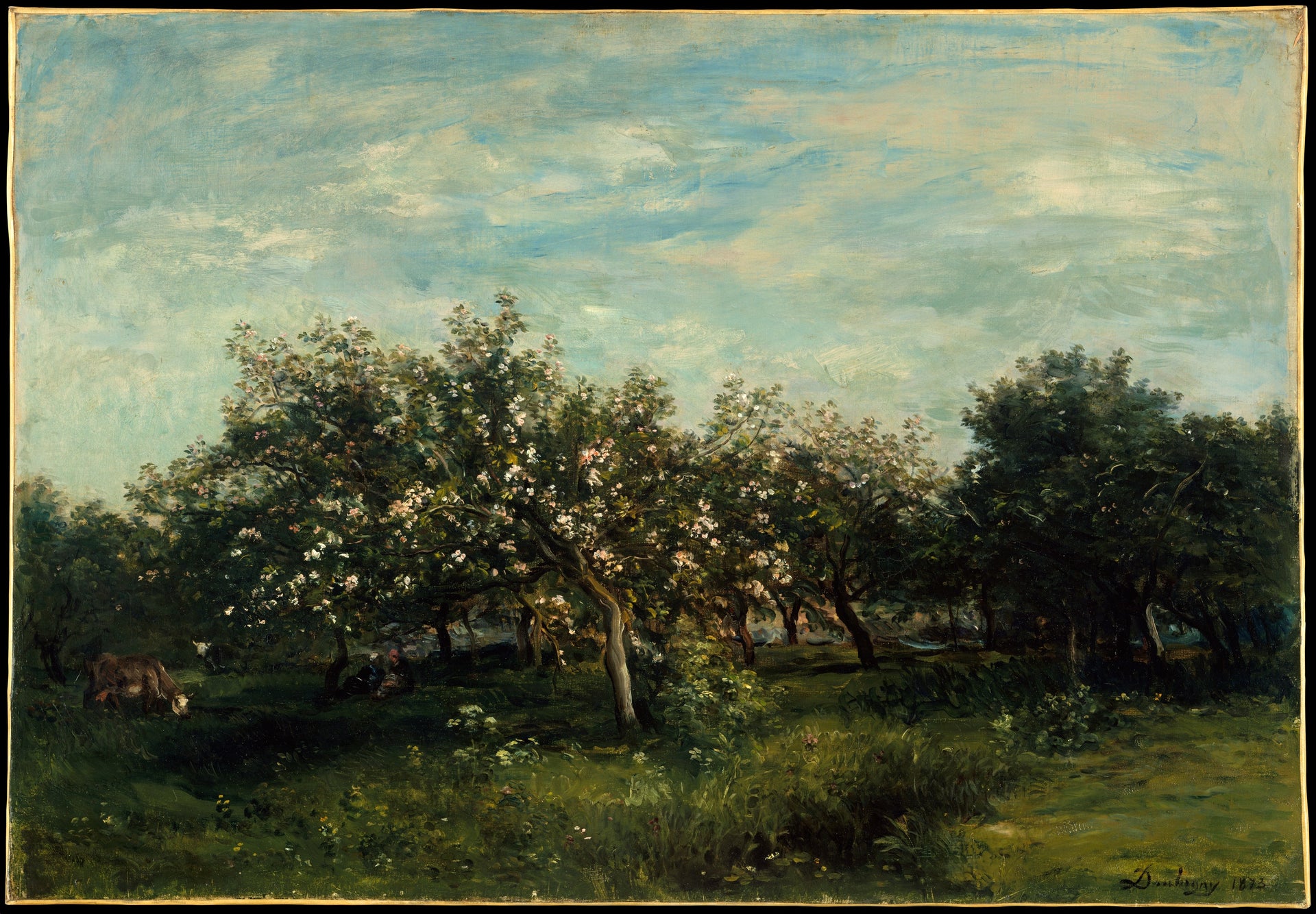 Fleurs de pommier, peinture de Charles-François Daubigny