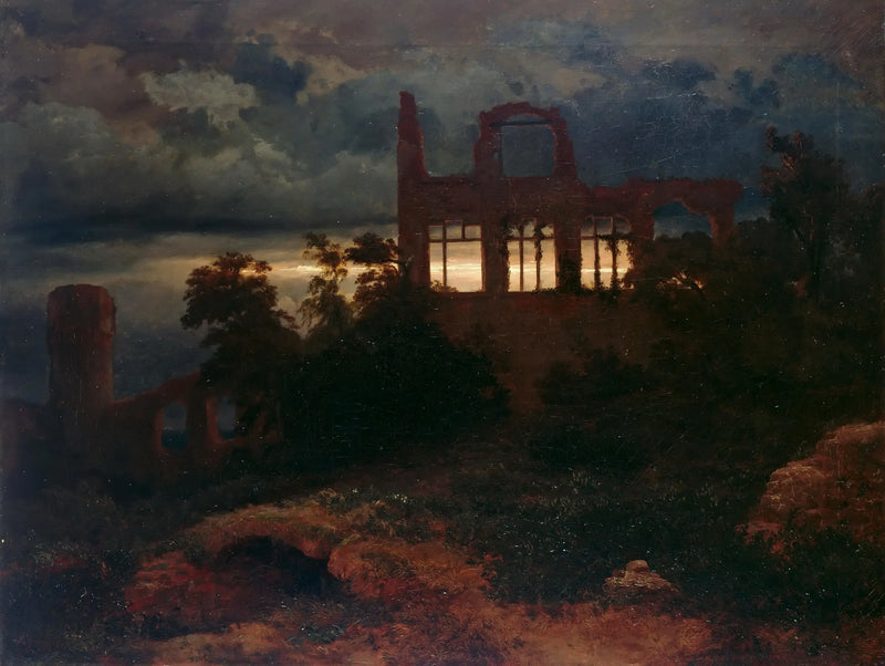Paisagem com ruínas de castelo - Arnold Böcklin
