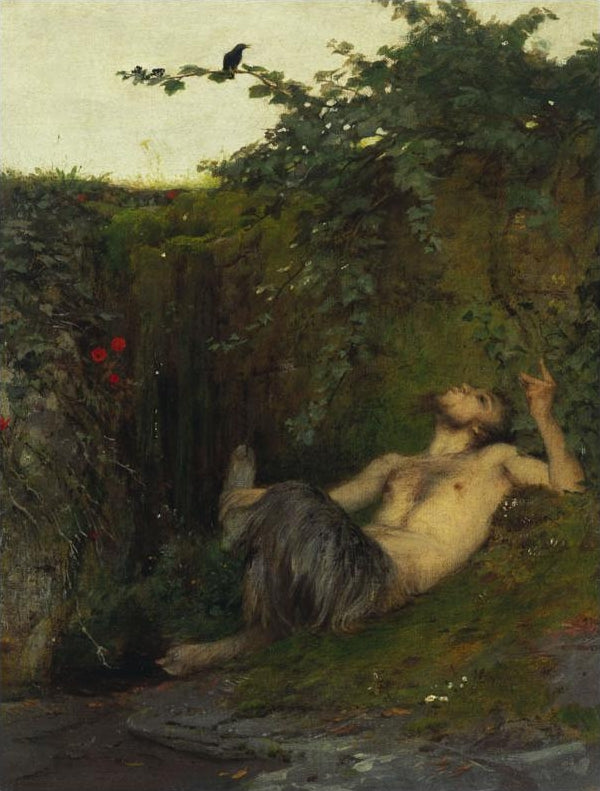 Faune et le merle - Arnold Böcklin