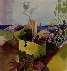 Reproduction du tableau « Paysage au bord de la mer - August Macke » par Alpha Reproduction en peinture à l’huile