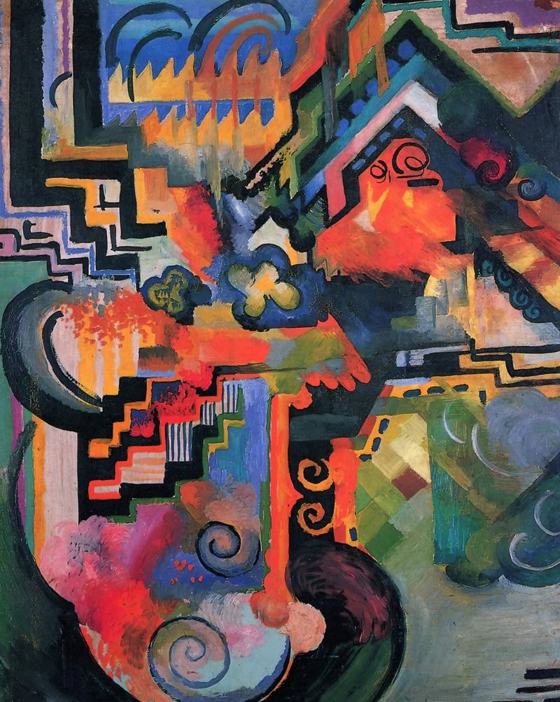 Composição colorida (Homenagem a Jean-Sébastien Bach) - August Macke