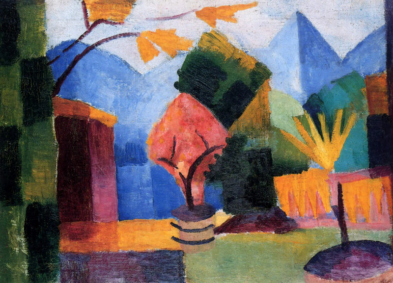 Jardim à beira do Lago de Thun por August Macke - August Macke