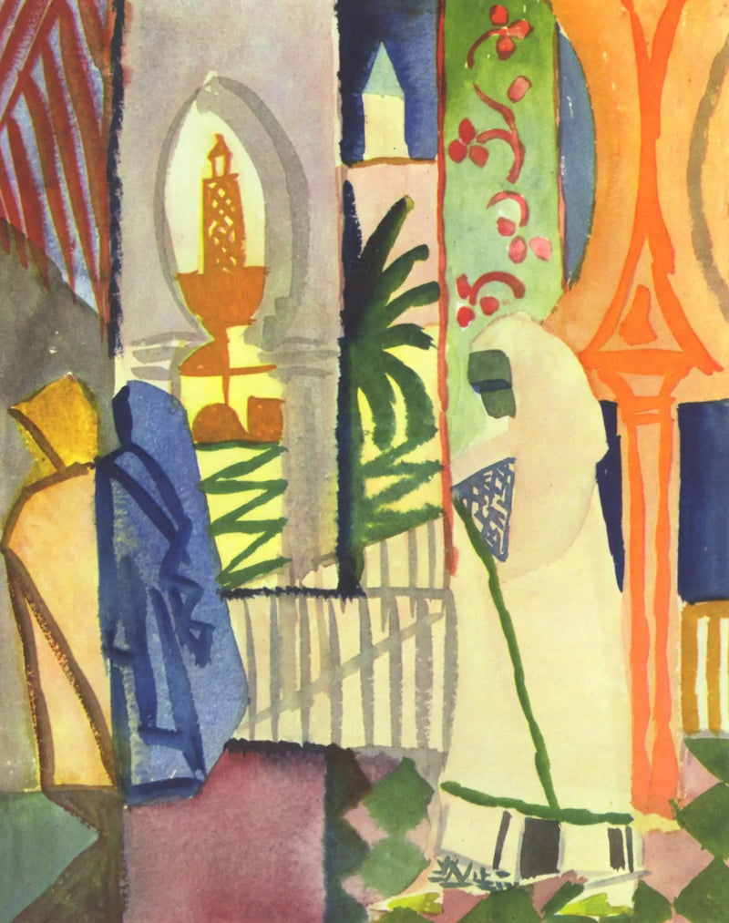 Na sala do templo - August Macke
