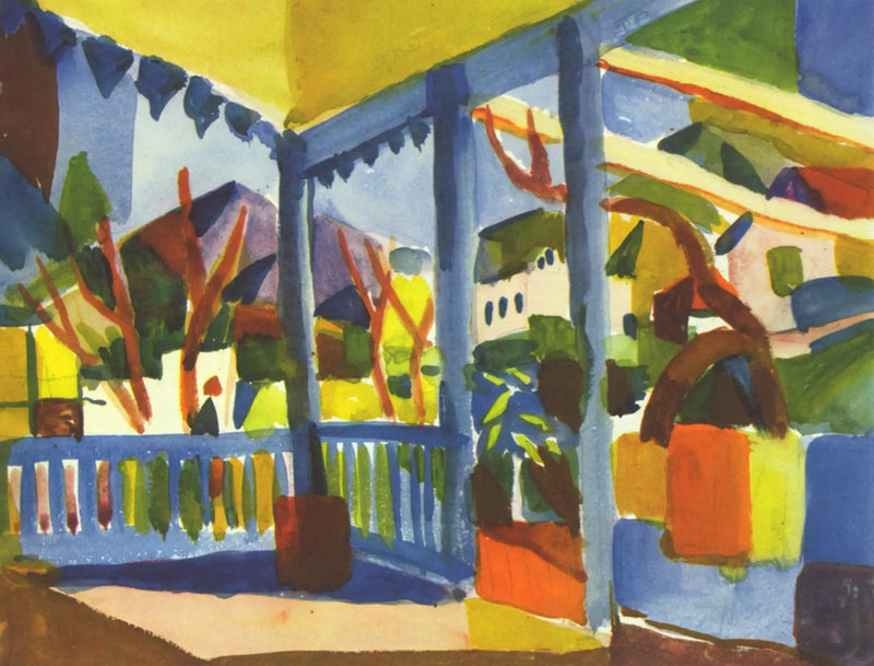 Terraço da casa de campo em Saint-Germain - August Macke