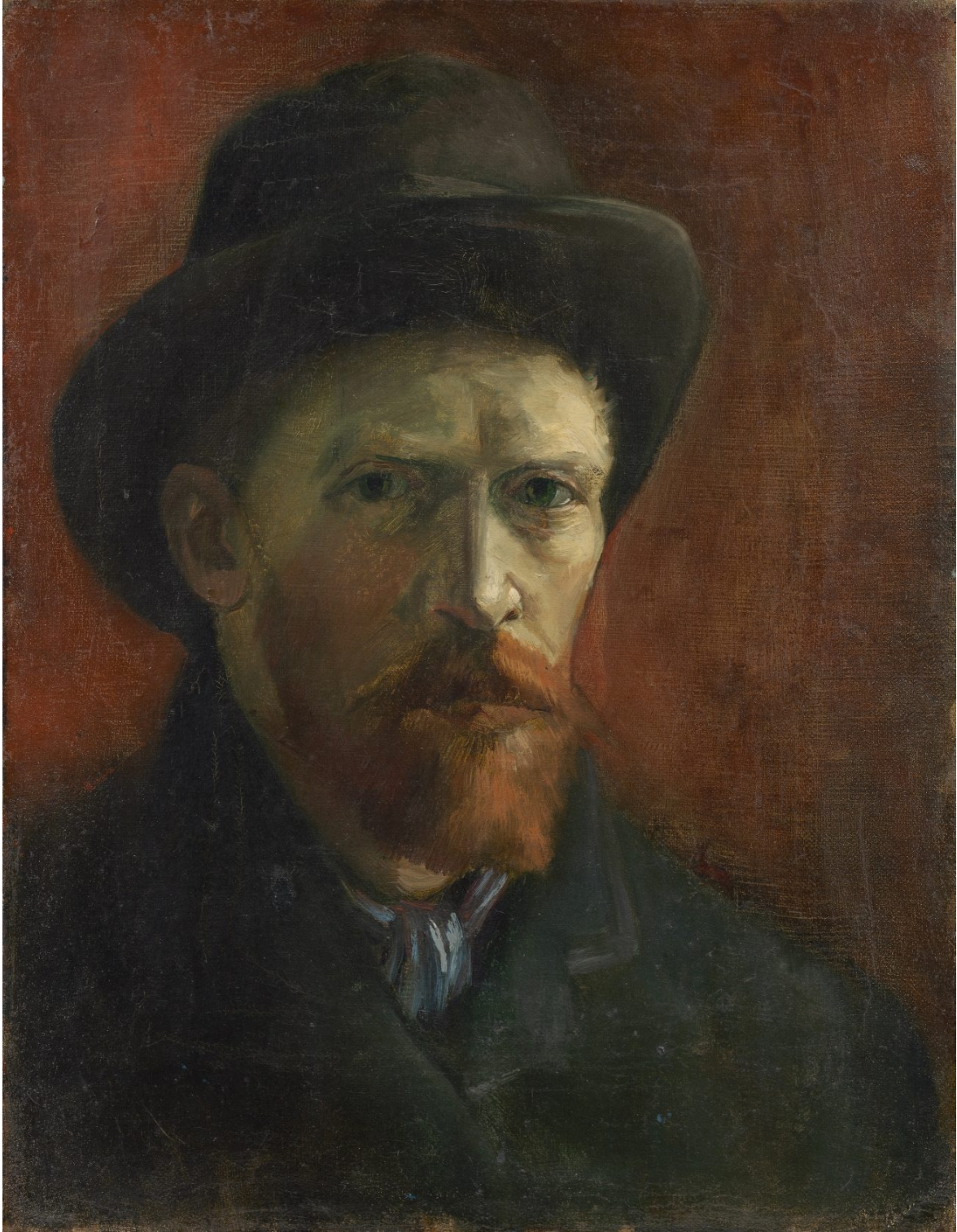🎩 Autorretrato com um chapéu de feltro escuro – Vincent van Gogh (1886)