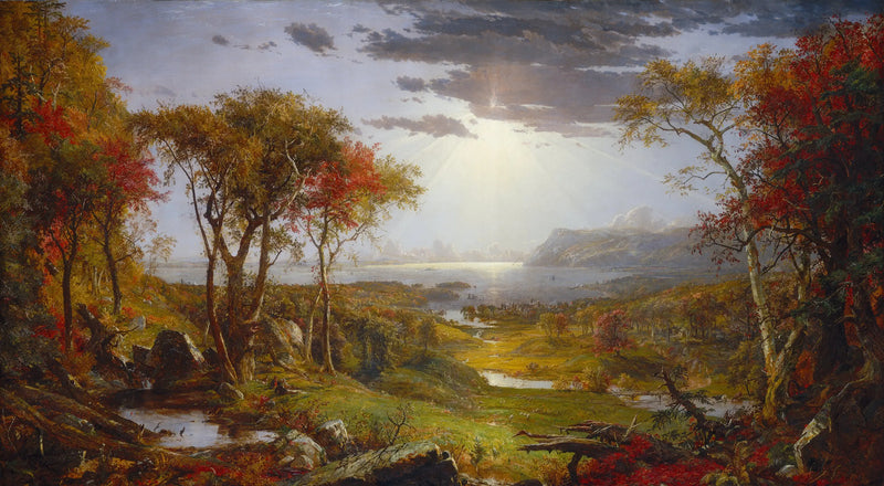 Outono - Sobre o rio Hudson - Jasper Francis Cropsey