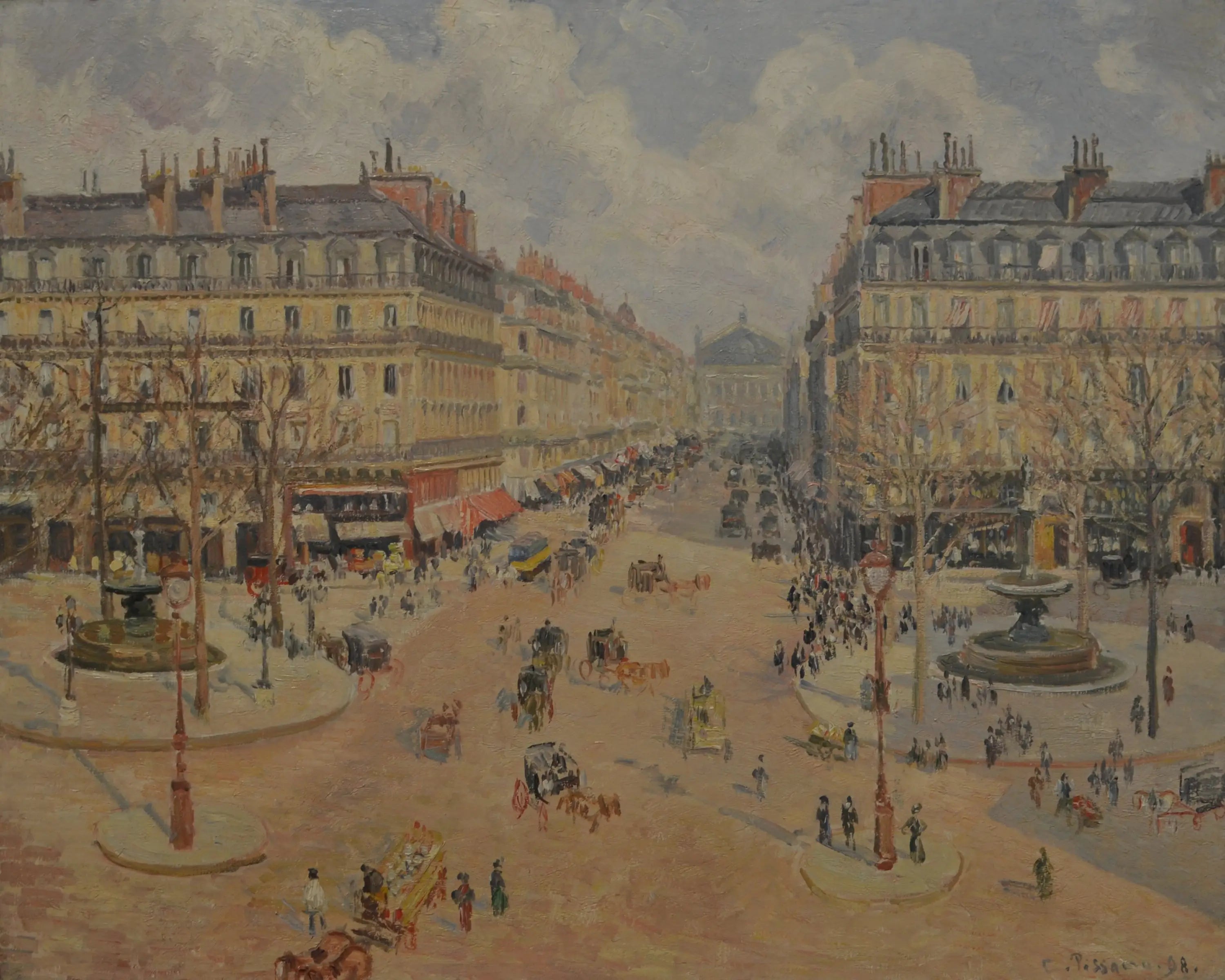 Reproduction du tableau « Avenue de l'Opéra, le soleil du matin - Camille Pissarro » par Alpha Reproduction en peinture à l’huile