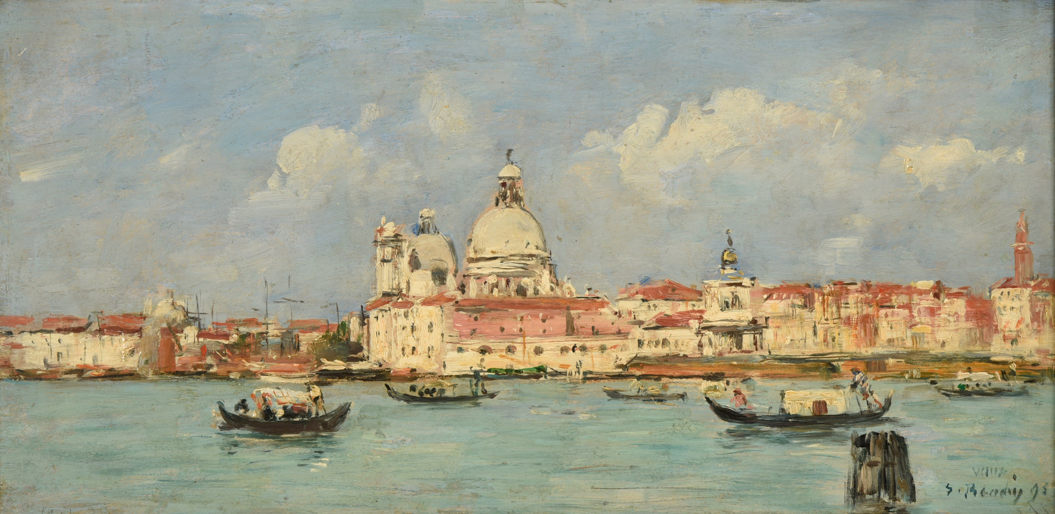 Reproduction du tableau « Venise. La douane et Notre-Dame-de-la-Salute - Eugène Boudin » par Alpha Reproduction en peinture à l’huile