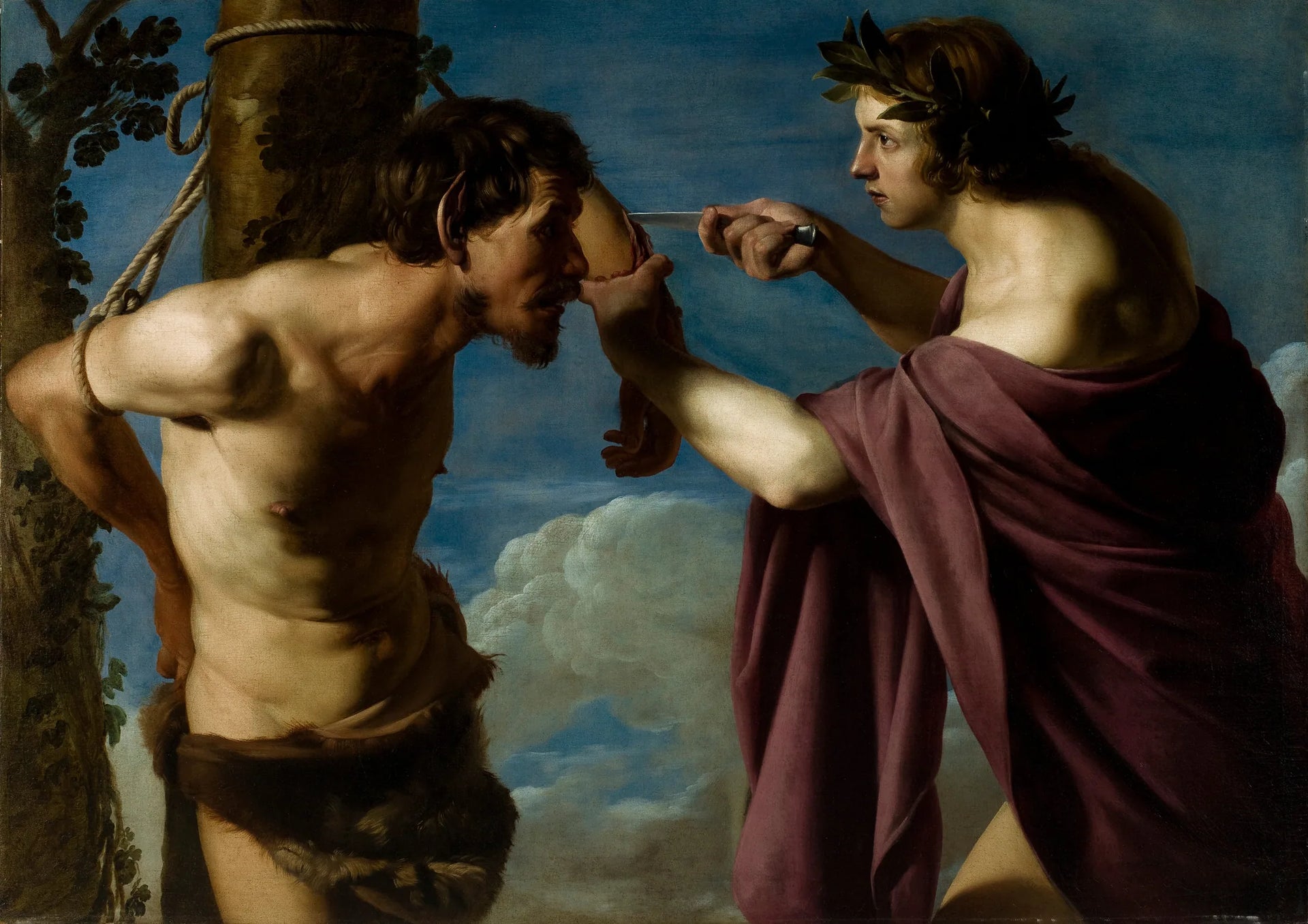 Apollon et Marsyas - Bartolomeo Manfredi image 1 tableau peint à l’huile sur toile
