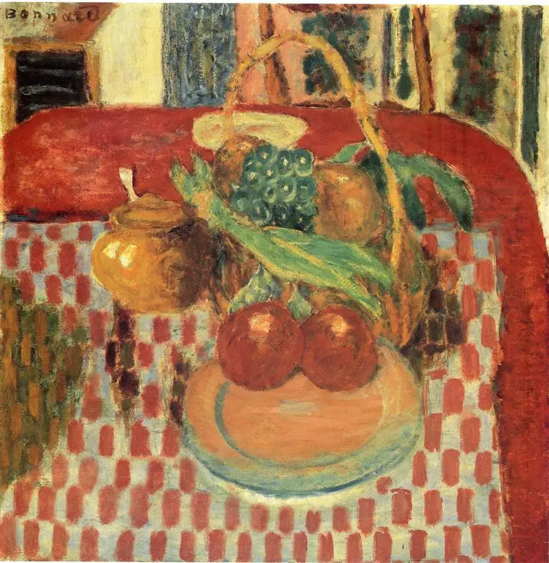 Reproduction du tableau « La Nappe à carreaux - Pierre Bonnard » par Alpha Reproduction en peinture à l’huile
