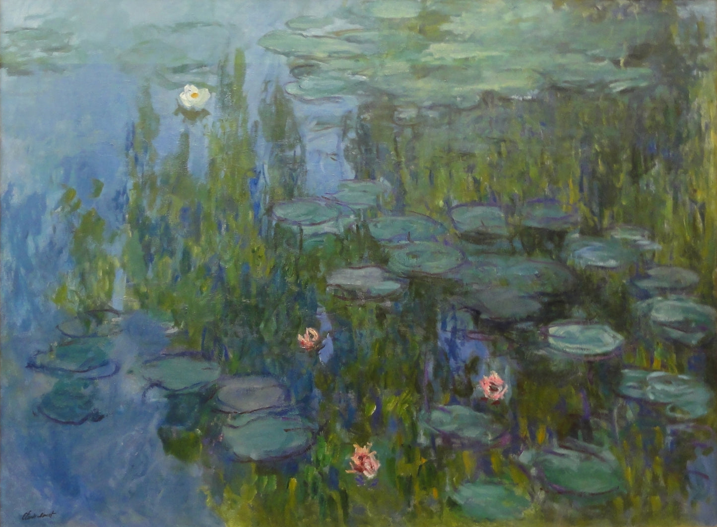 🌿 Ninféias em tons profundos e luz floral – Claude Monet