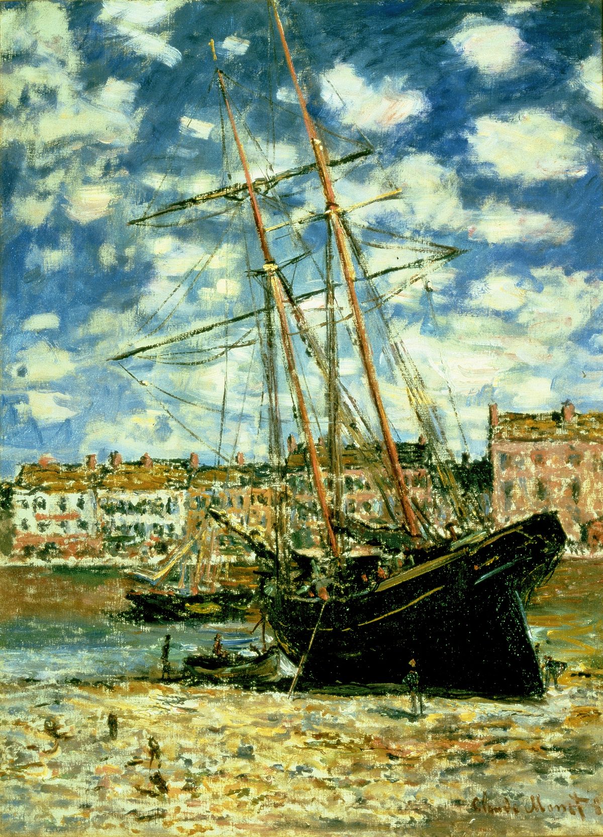 Barco encalhado na maré baixa - Claude Monet