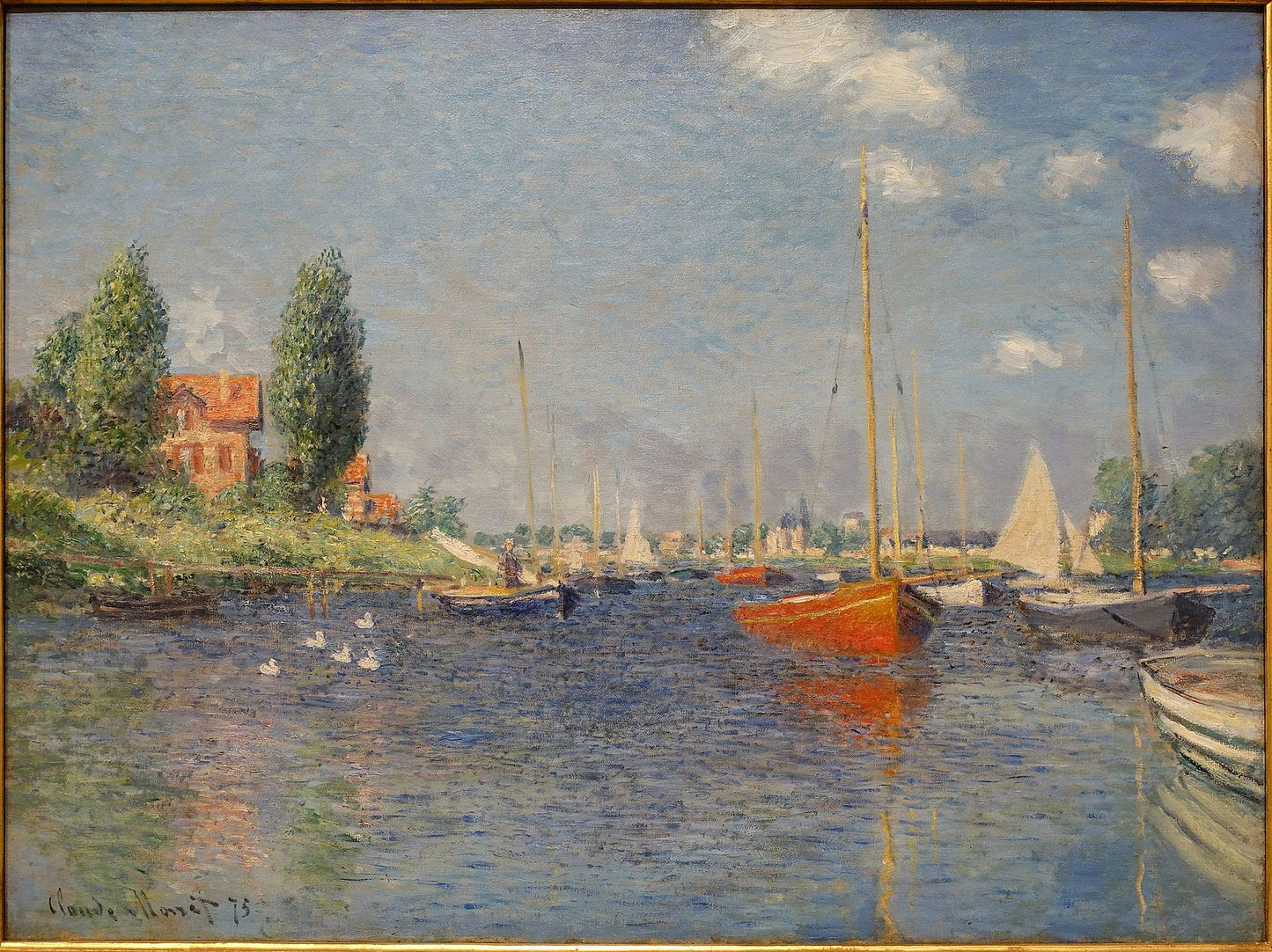 ⛵ Barco vermelho em Argenteuil – Claude Monet (1875)