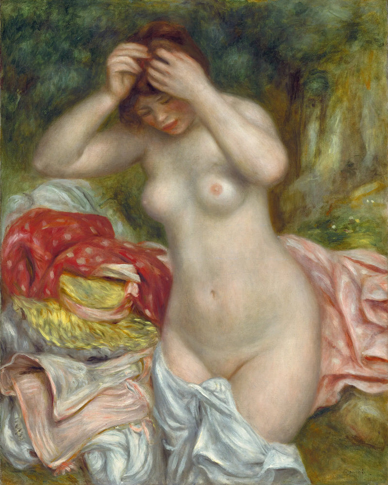 Banheira arrumando seus cabelos - Pierre-Auguste Renoir