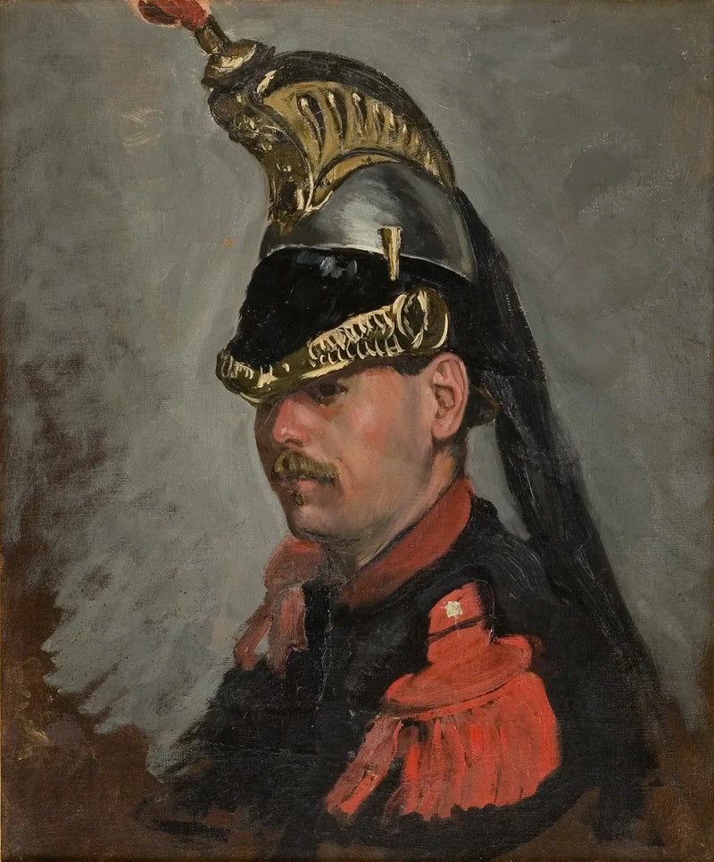 Retrato do Sr. Alphonse Tissié como cuirassier - Frédéric Bazille