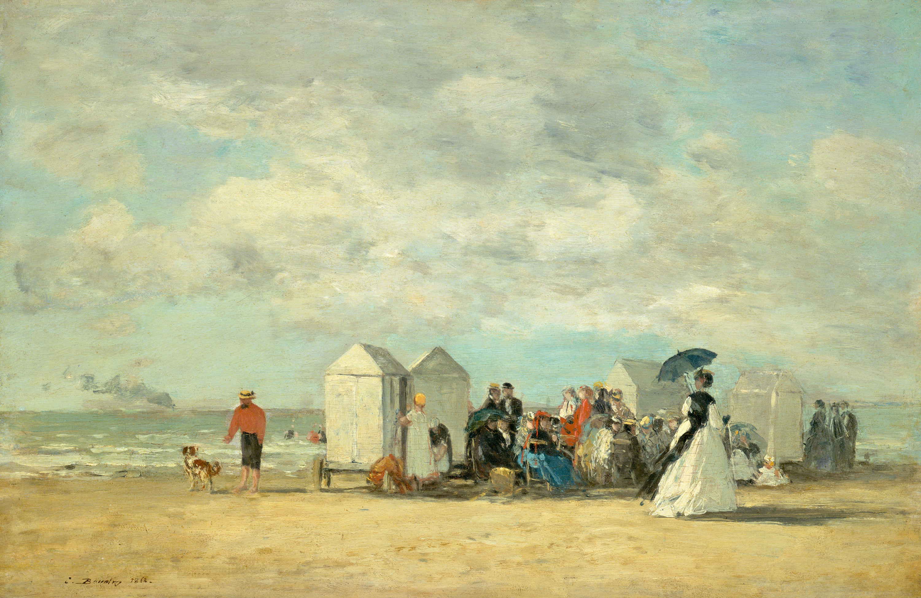 Reproduction du tableau « Scène de plage - Eugène Boudin » par Alpha Reproduction en peinture à l’huile