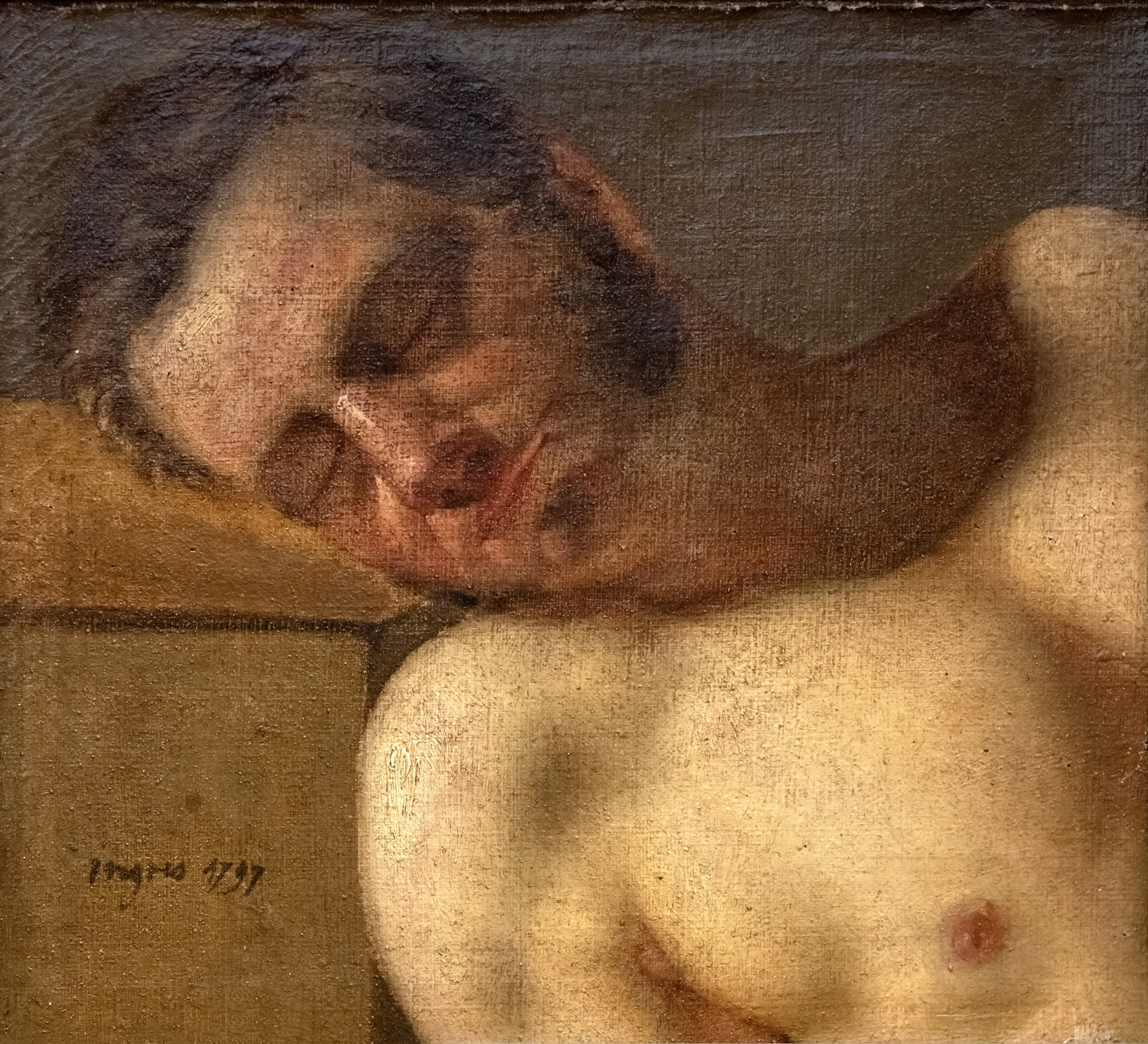 Estudo de cabeça e torso de homem - Jean-Auguste-Dominique Ingres