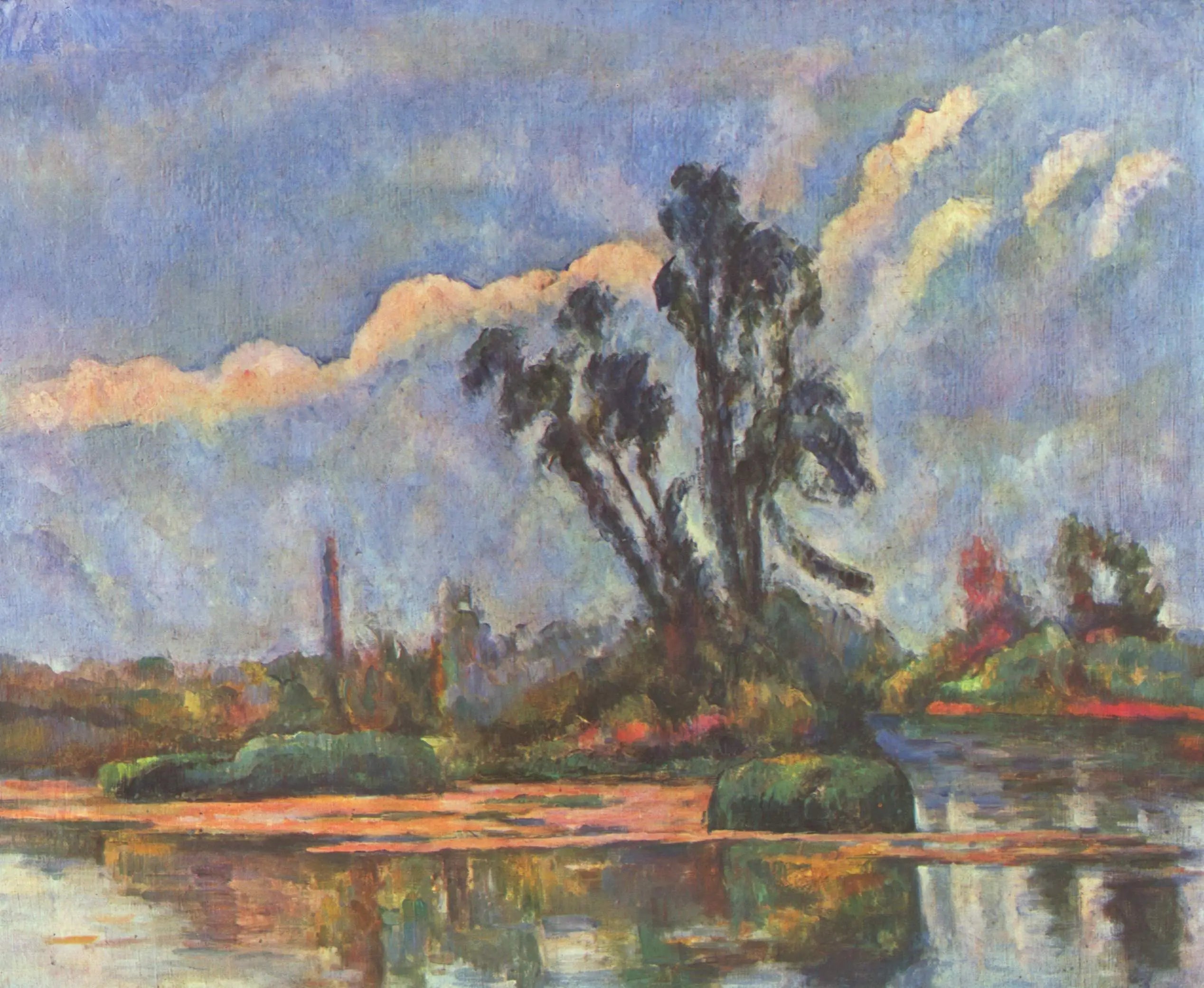 Reproduction du tableau « Bords de l'Oise - Paul Cézanne » par Alpha Reproduction en peinture à l’huile