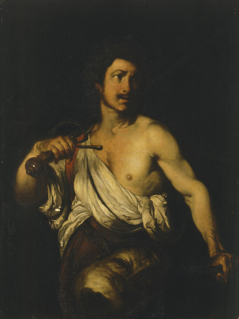 David portant la tête de Goliath - Bernardo Strozzi