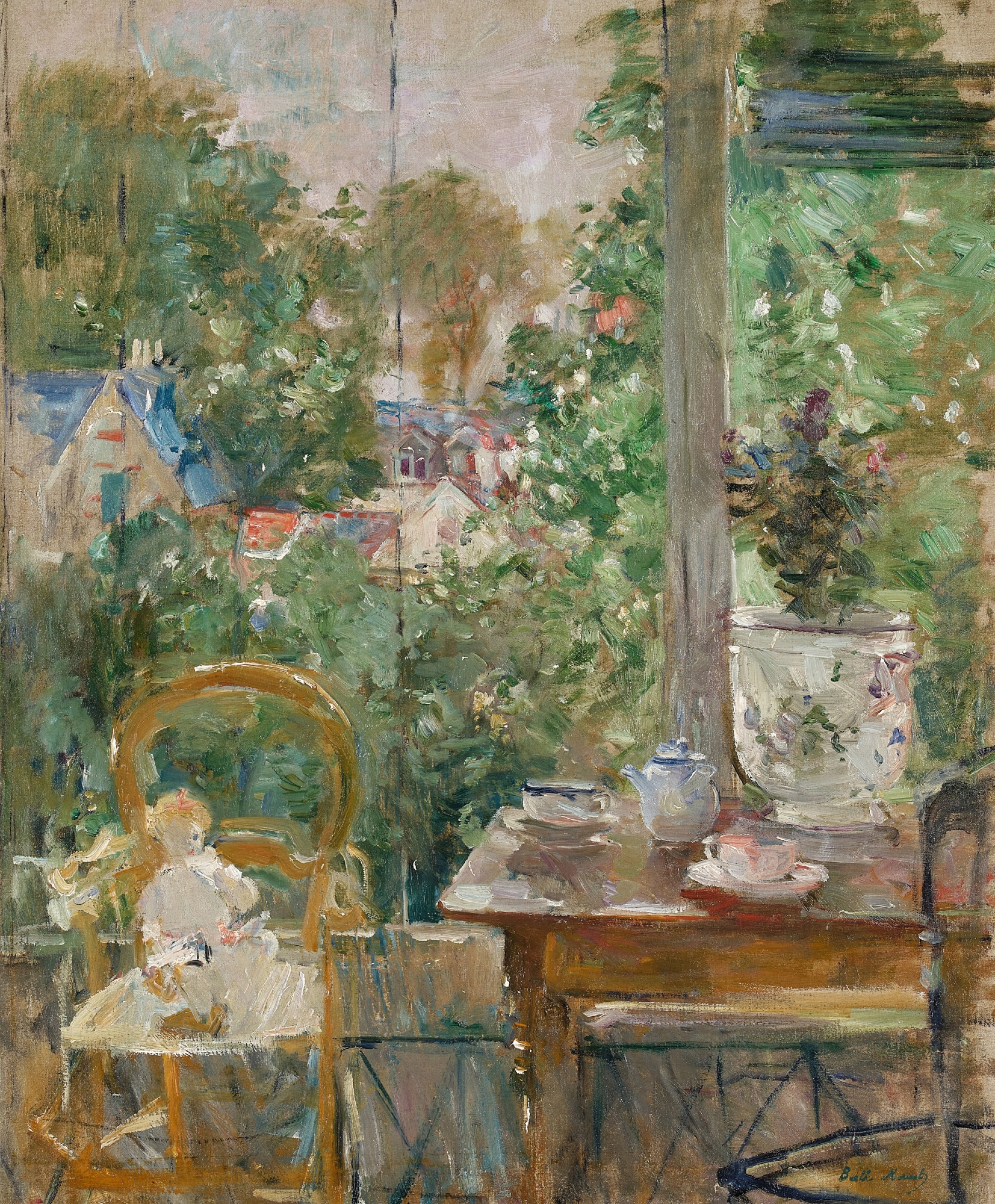 Reproduction du tableau « Poupée dans la véranda - Berthe Morisot » par Alpha Reproduction en peinture à l’huile