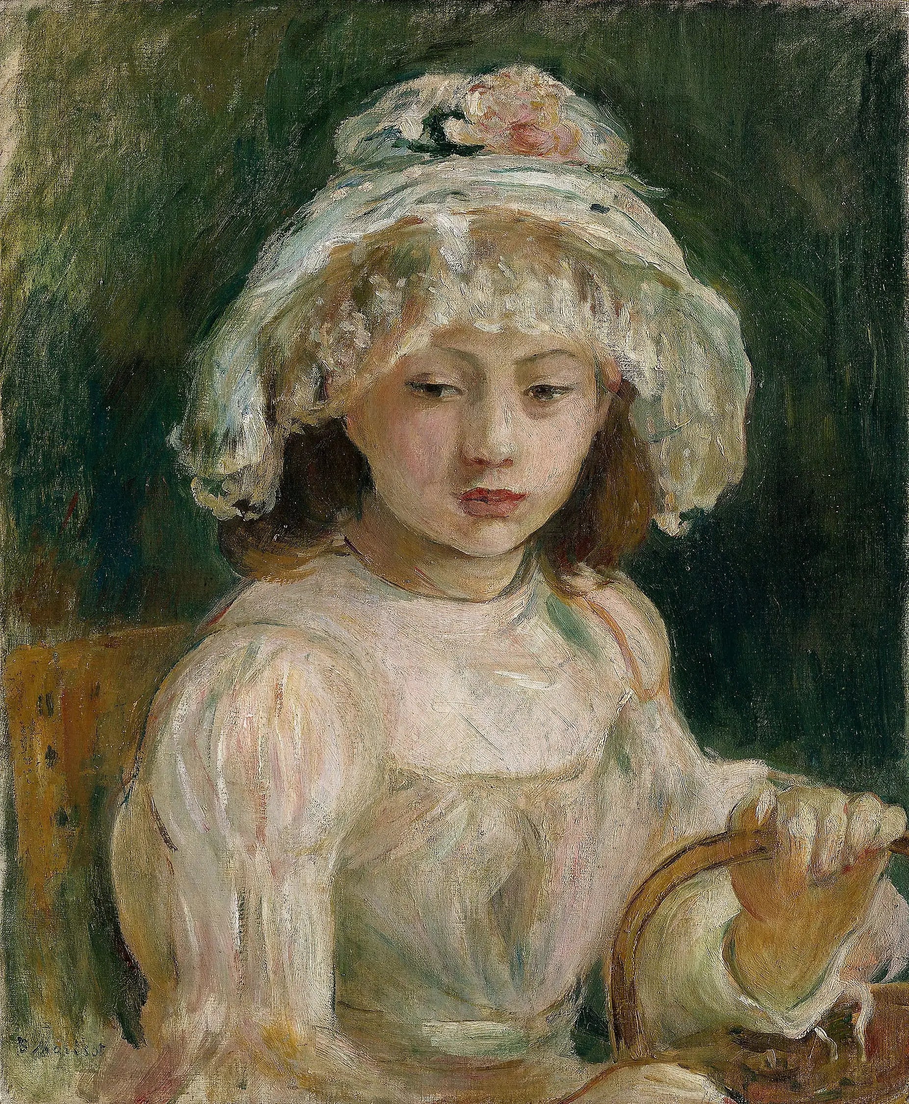 Reproduction du tableau « Jeune fille au chapeau - Berthe Morisot » par Alpha Reproduction en peinture à l’huile