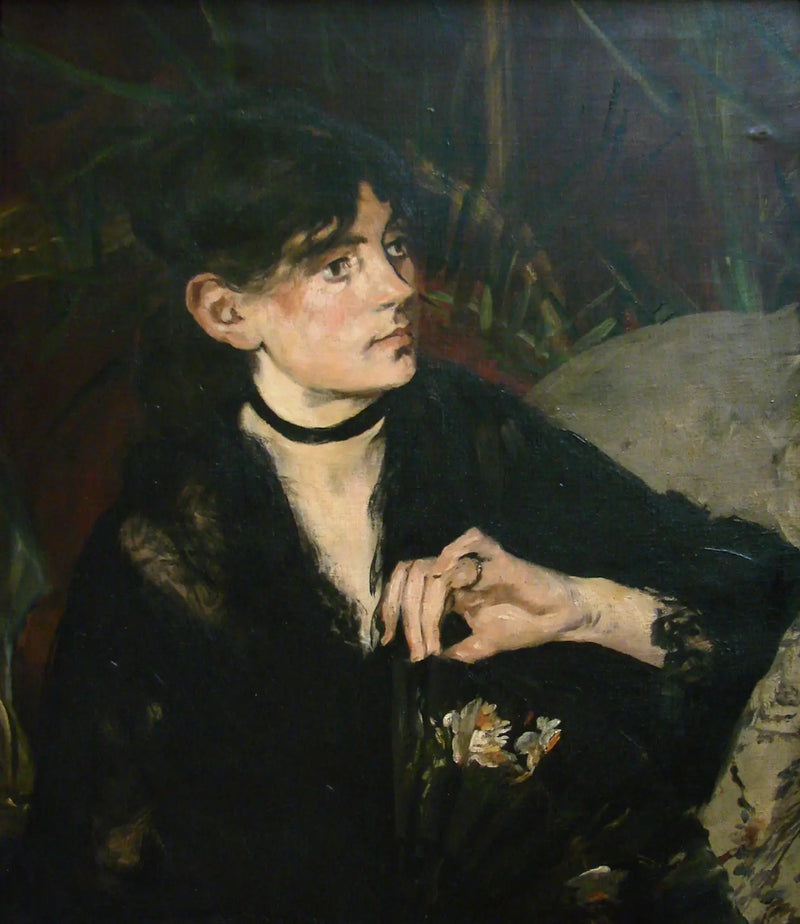 Retrato de Berthe Morisot com leque - Édouard Manet